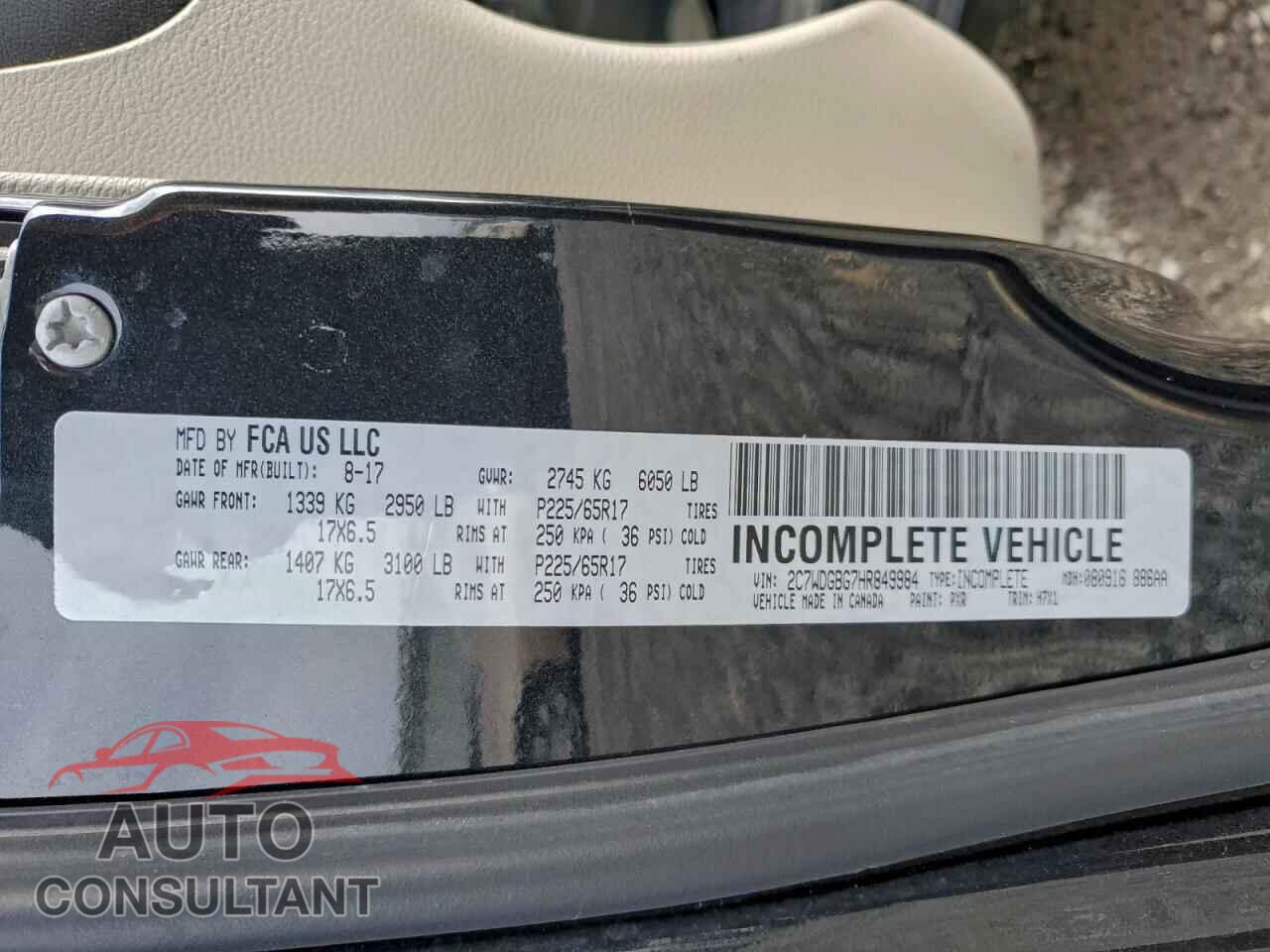 DODGE CARAVAN 2017 - 2C7WDGBG7HR849984