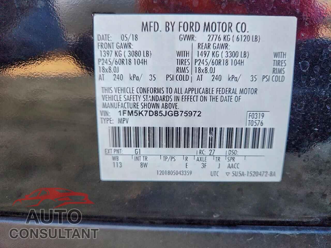 FORD EXPLORER 2018 - 1FM5K7D85JGB75972