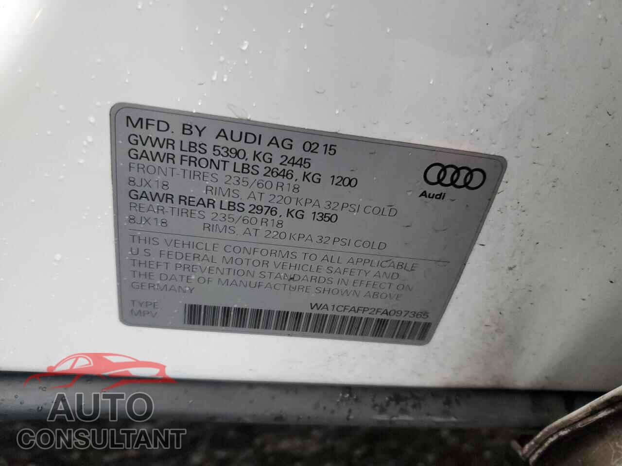 AUDI Q5 2015 - WA1CFAFP2FA097365