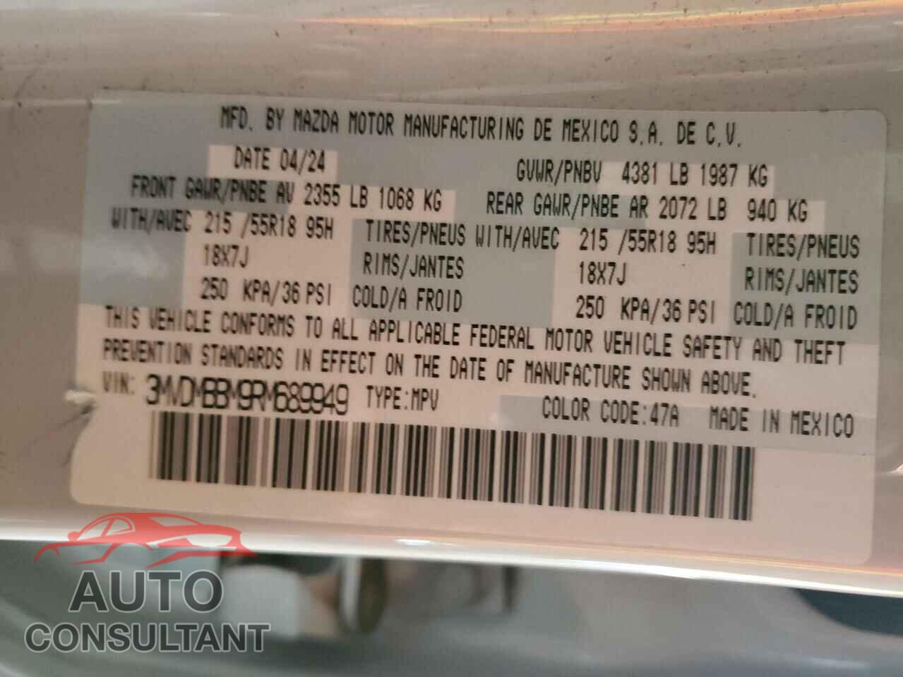 MAZDA CX30 2024 - 3MVDMBBM9RM689949