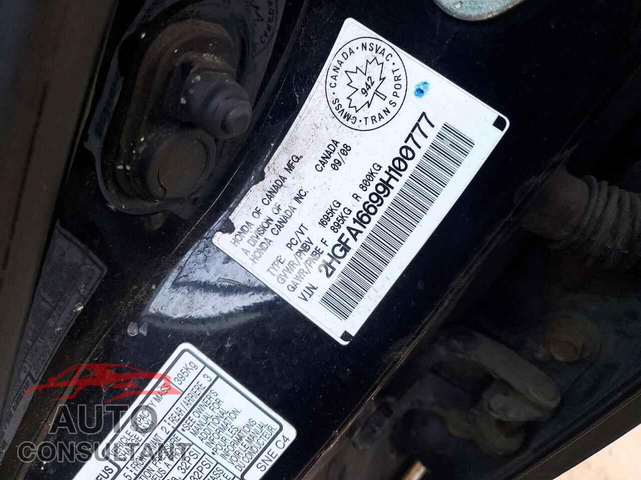 HONDA CIVIC 2009 - 2HGFA16699H100777
