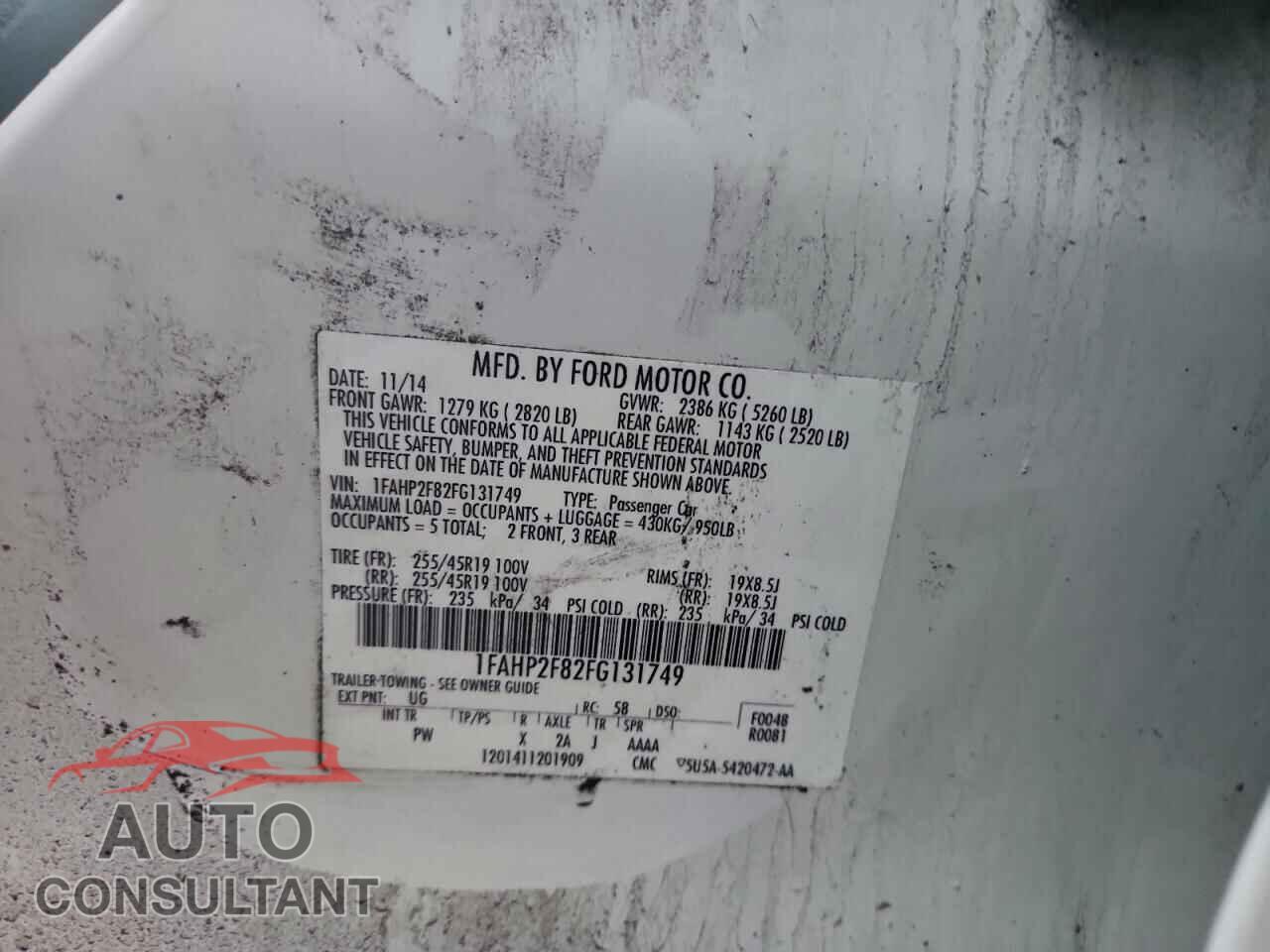 FORD TAURUS 2015 - 1FAHP2F82FG131749