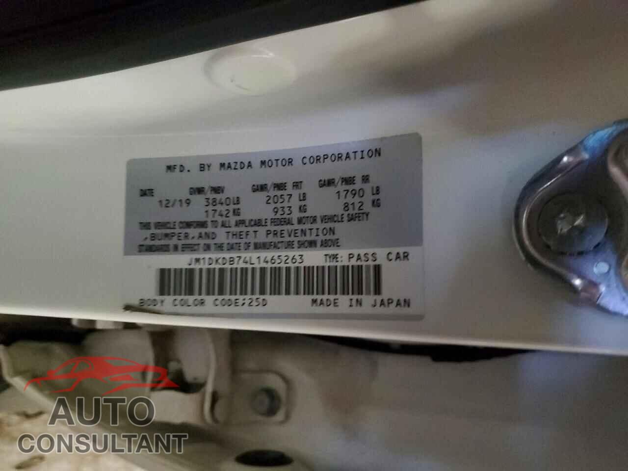 MAZDA CX-3 2020 - JM1DKDB74L1465263