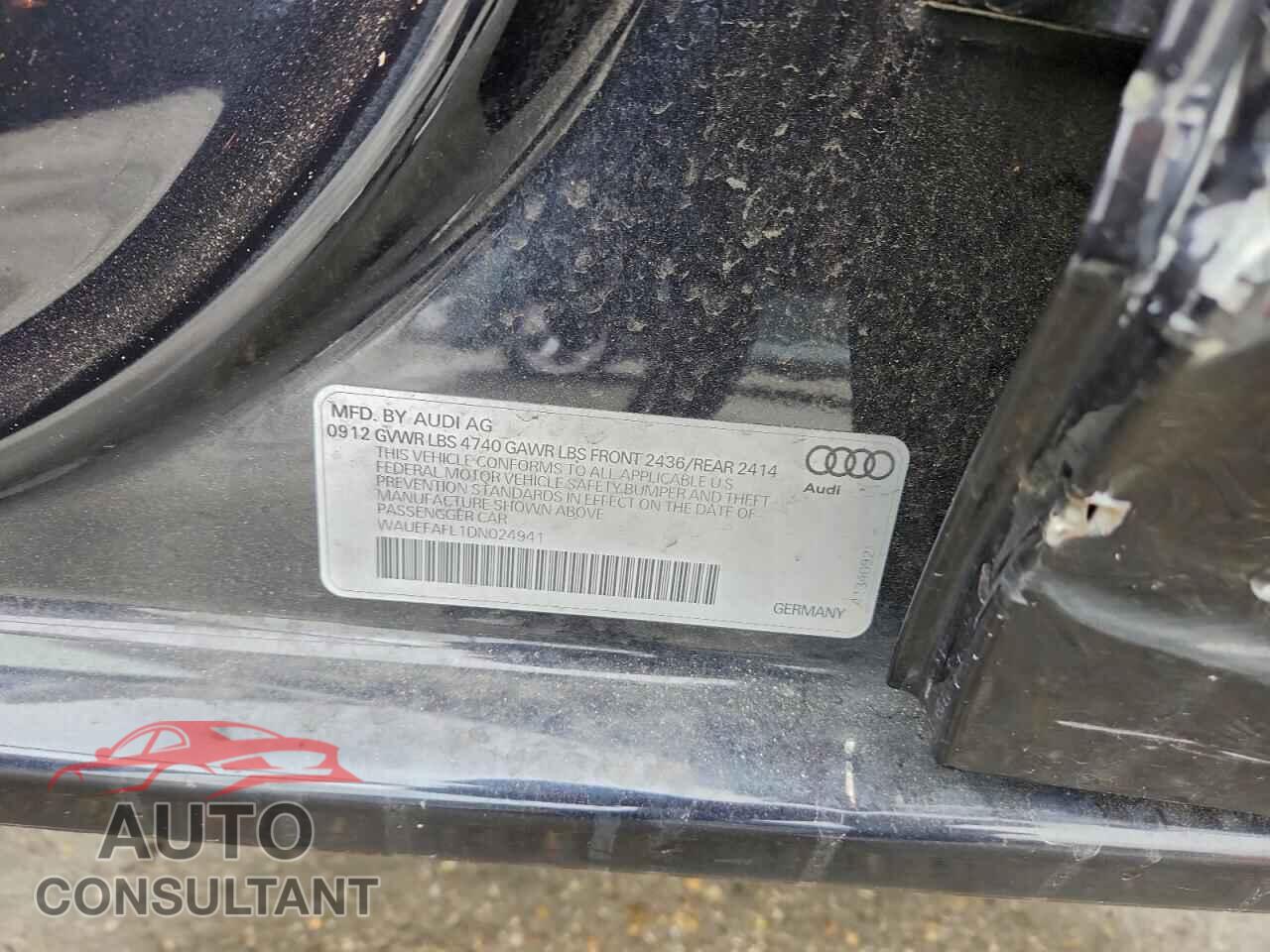 AUDI A4 2013 - WAUEFAFL1DN024941