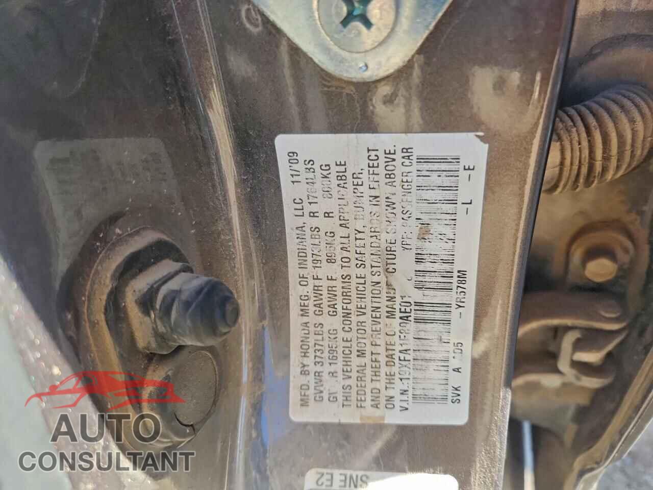 HONDA CIVIC 2010 - 19XFA1F89AE019004