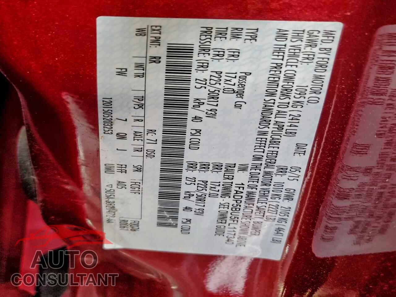 FORD CMAX 2015 - 1FADP5BU5FL117340