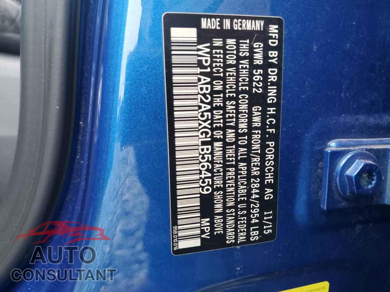 PORSCHE MACAN 2016 - WP1AB2A5XGLB56459