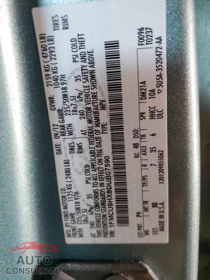FORD ESCAPE 2013 - 1FMCU9HX8DUB07590