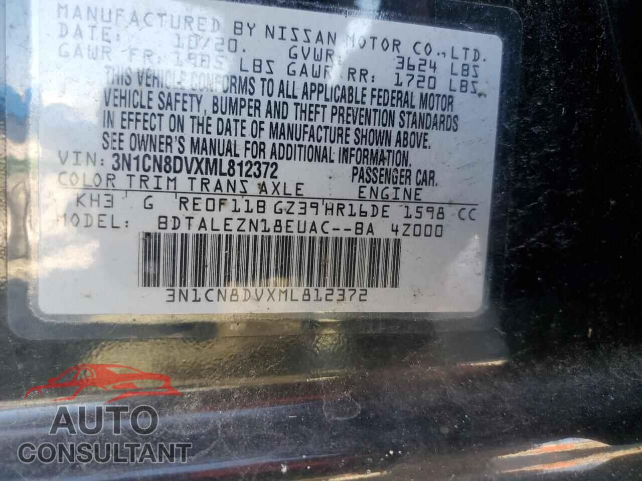 NISSAN VERSA 2021 - 3N1CN8DVXML812372