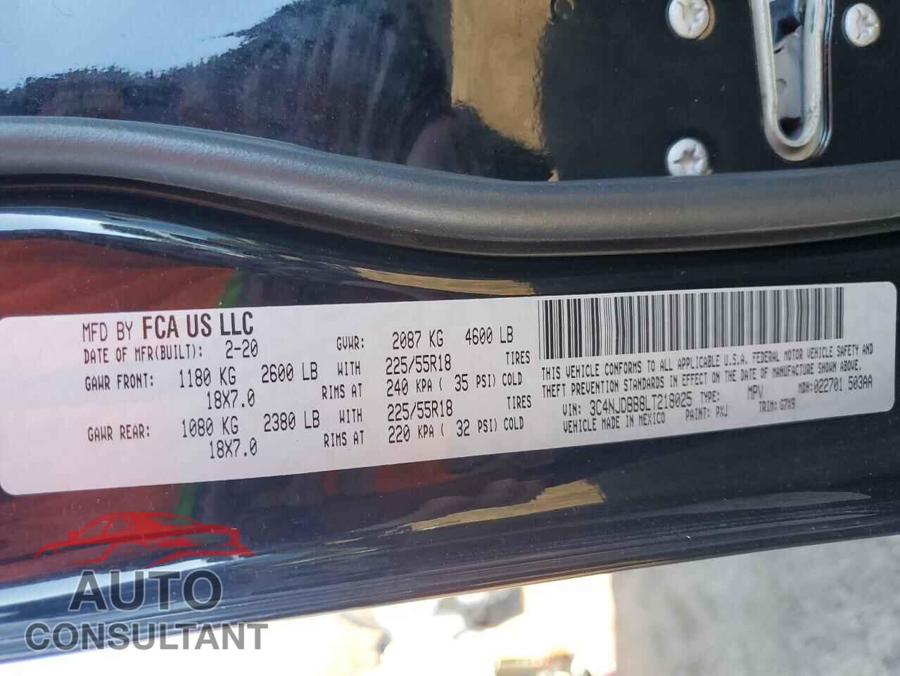 JEEP COMPASS 2020 - 3C4NJDBB8LT218025