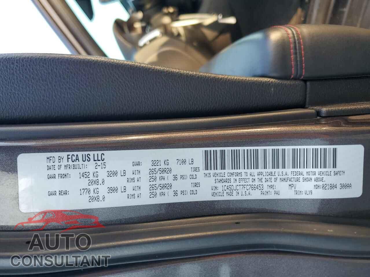 DODGE DURANGO 2015 - 1C4SDJCT7FC766453