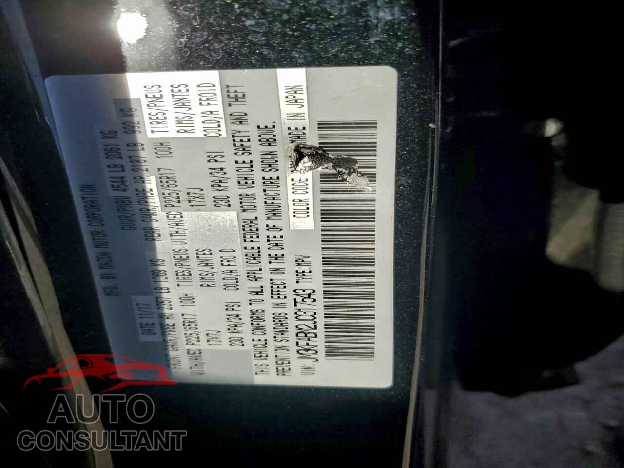 MAZDA CX-5 2018 - JM3KFABM2J0317543