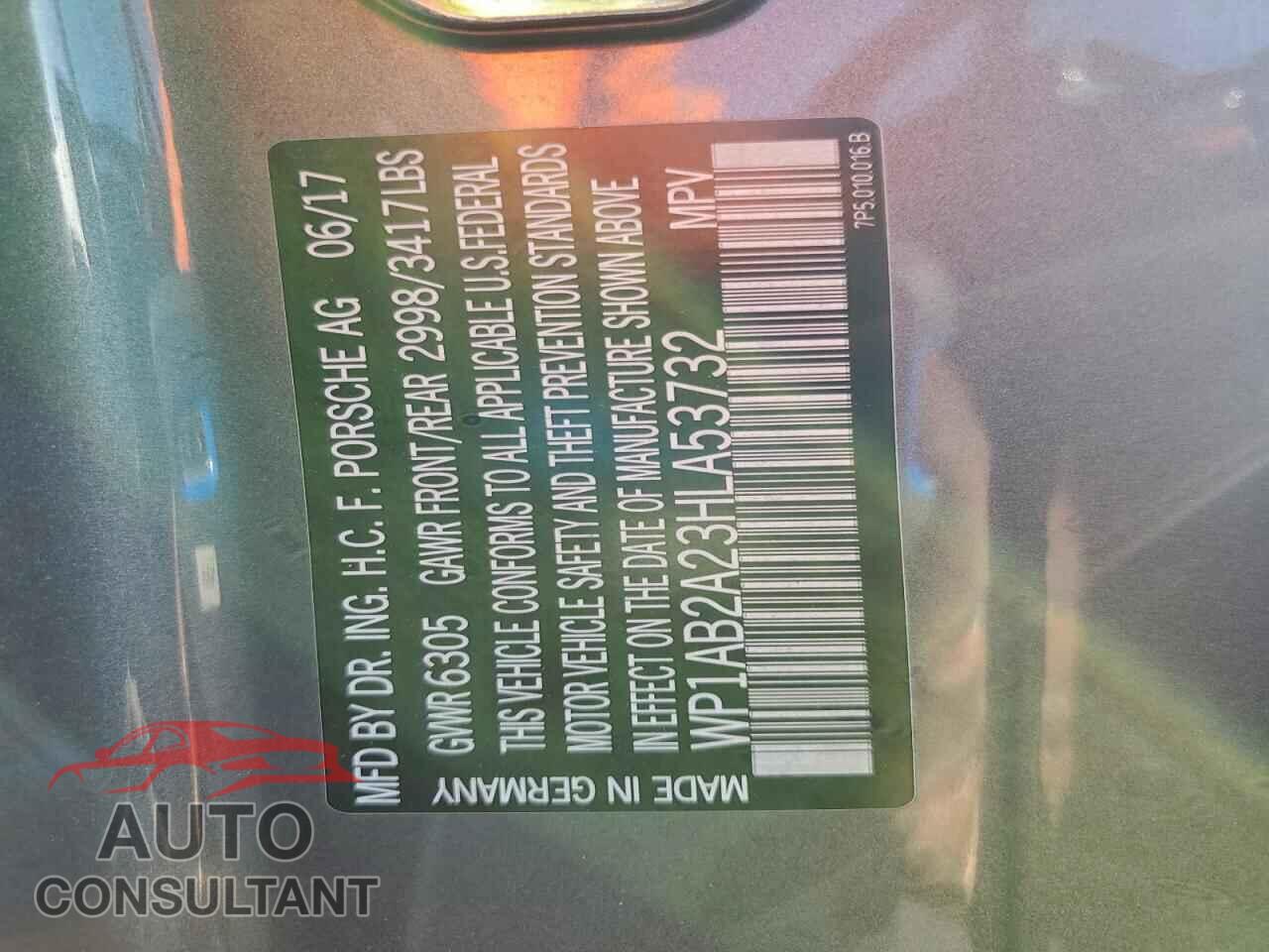 PORSCHE CAYENNE 2017 - WP1AB2A23HLA53732