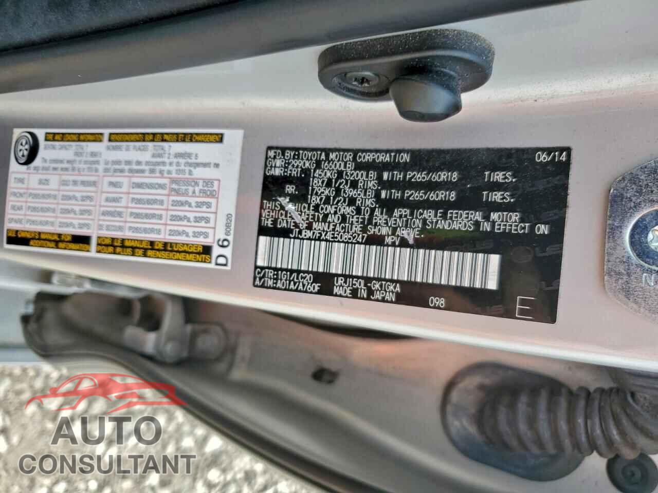 LEXUS GX 2014 - JTJBM7FX4E5085247