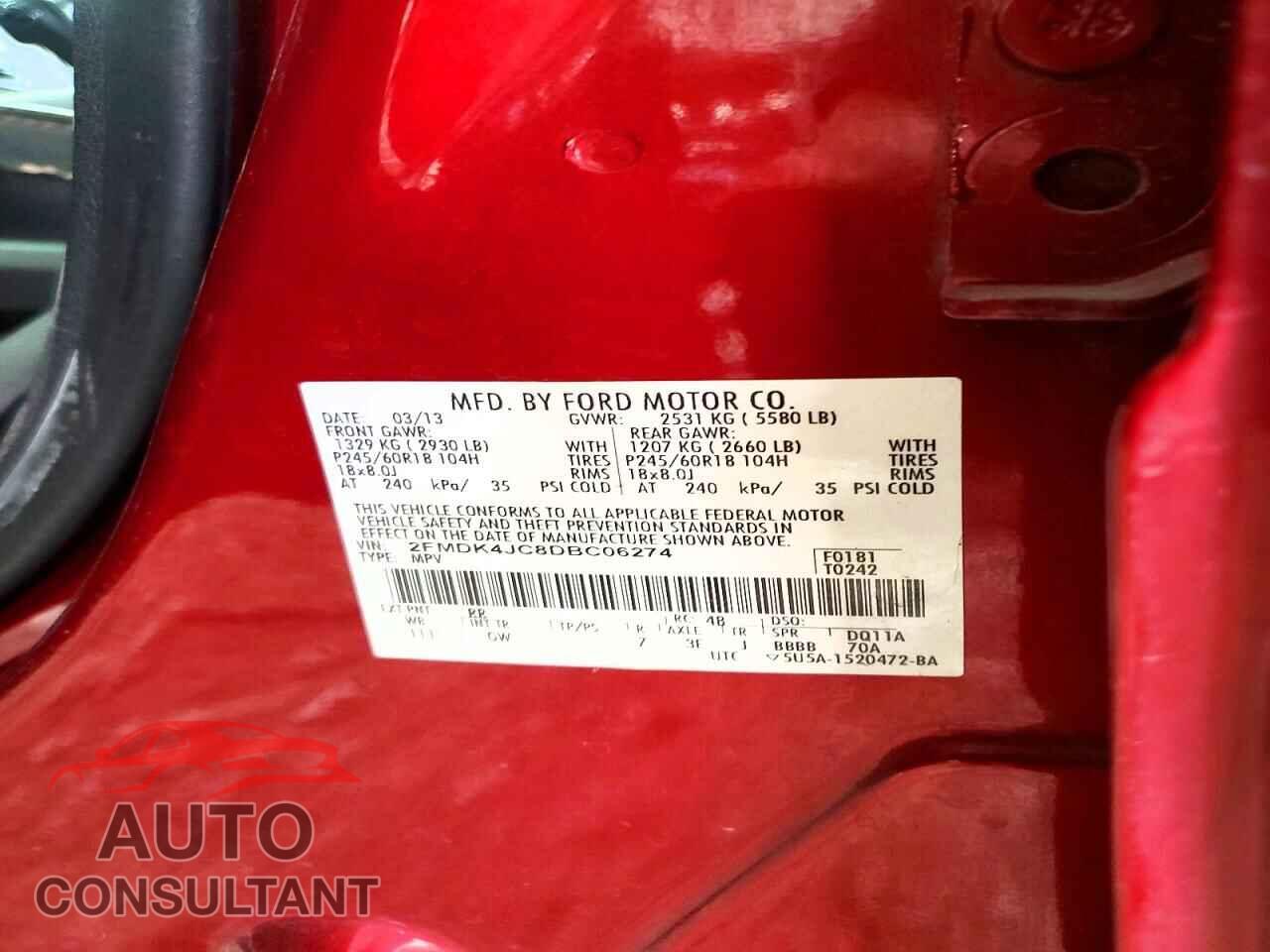 FORD EDGE 2013 - 2FMDK4JC8DBC06274