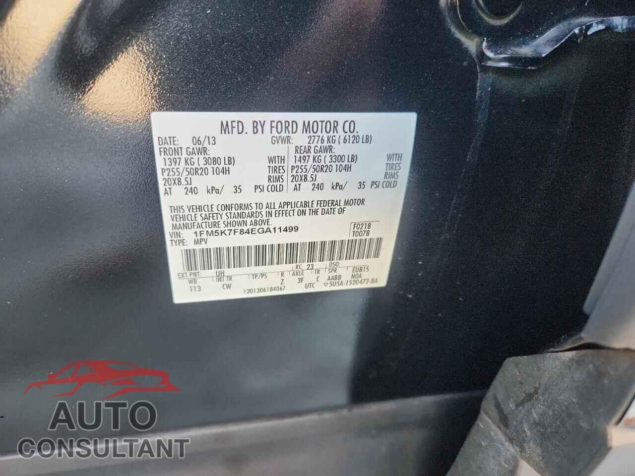 FORD EXPLORER 2014 - 1FM5K7F84EGA11499