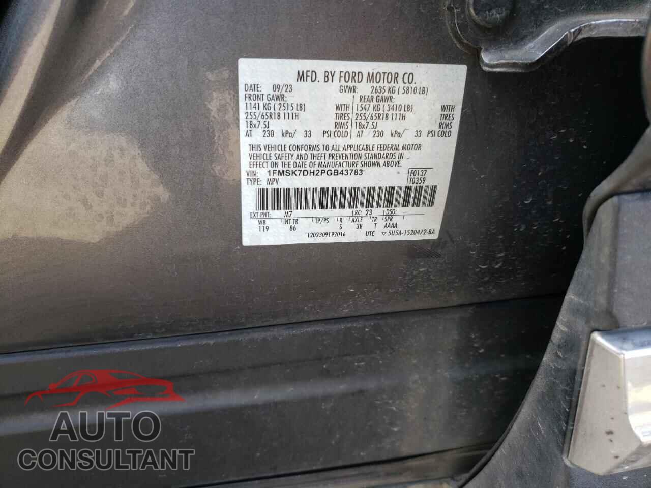 FORD EXPLORER 2023 - 1FMSK7DH2PGB43783