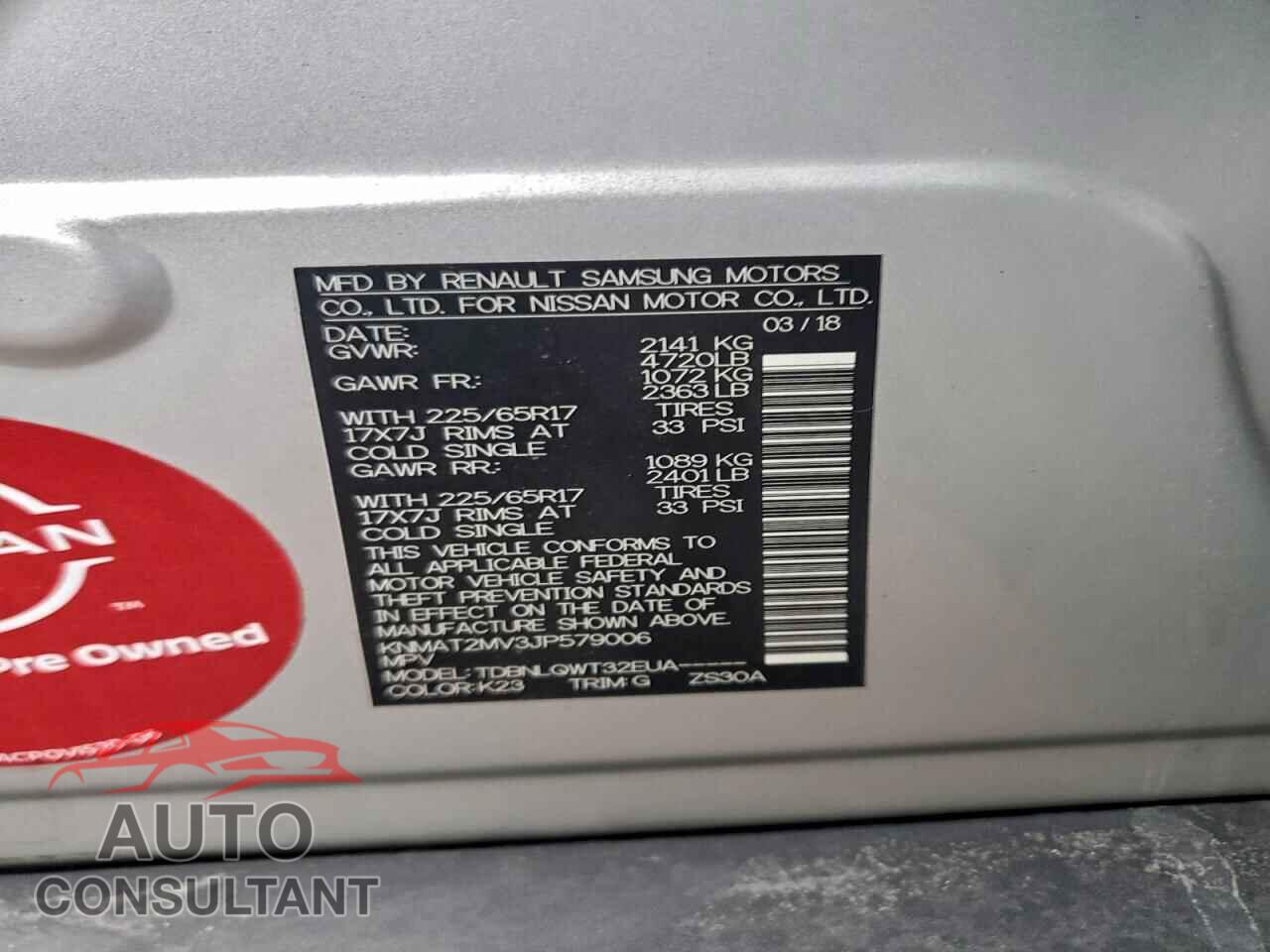 NISSAN ROGUE 2018 - KNMAT2MV3JP579006