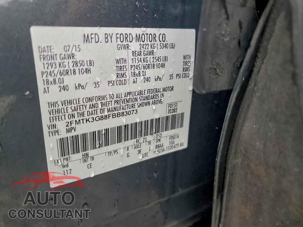FORD EDGE 2015 - 2FMTK3G88FBB83073