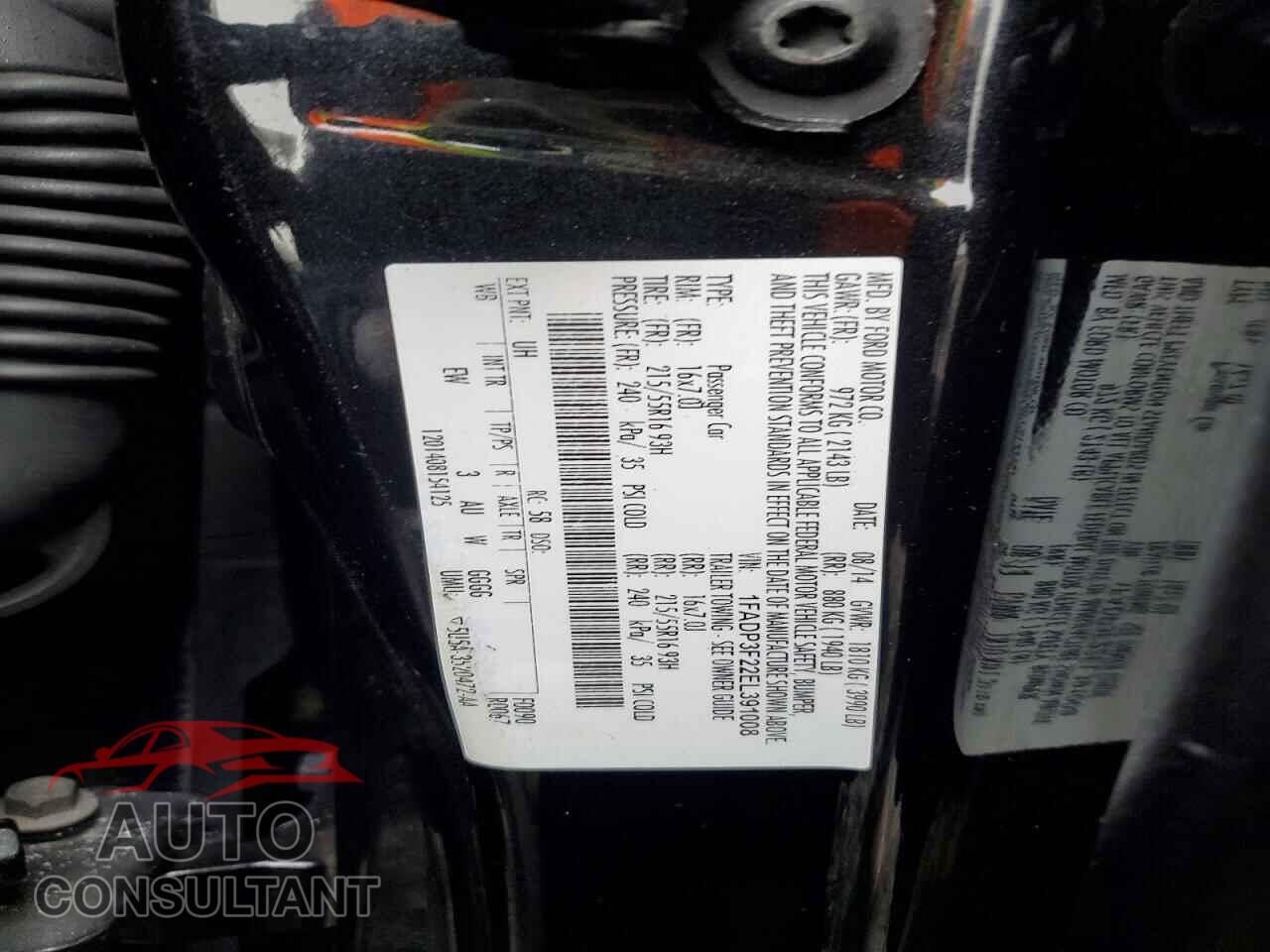 FORD FOCUS 2014 - 1FADP3F22EL391008