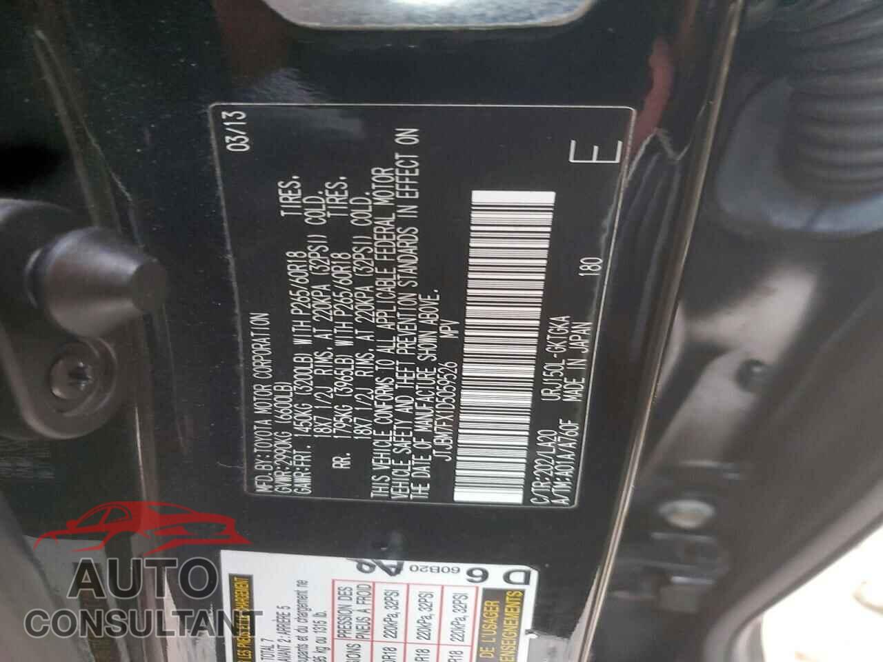 LEXUS GX 2013 - JTJBM7FX1D5059526