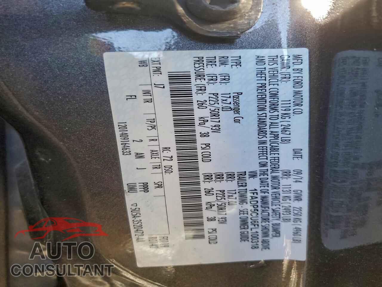 FORD CMAX 2015 - 1FADP5CU6FL100318