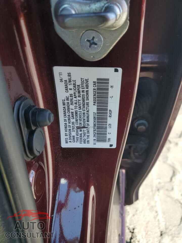 HONDA CIVIC 2012 - 2HGFB2F88CH509137