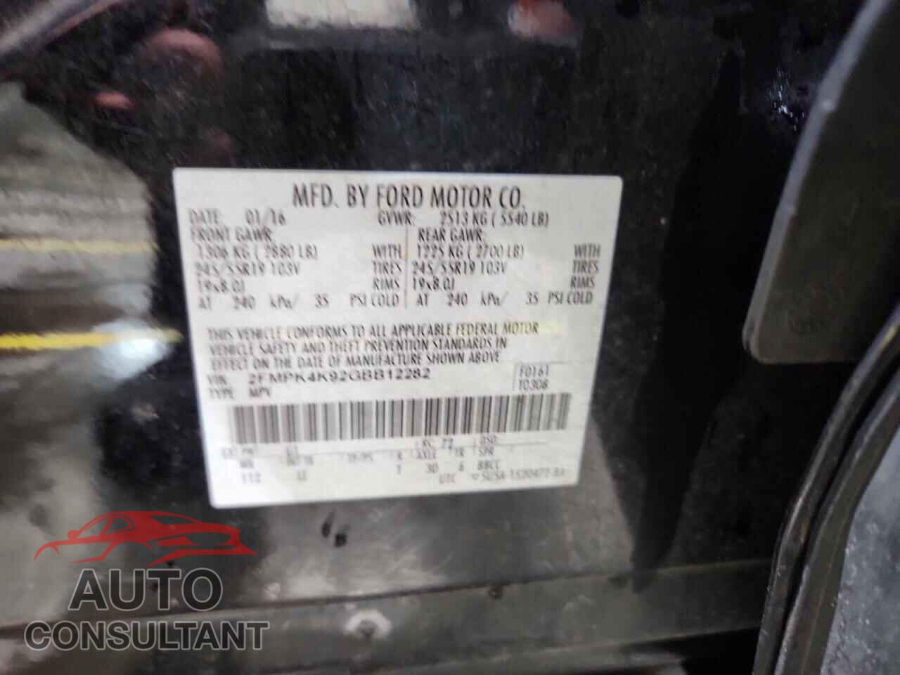 FORD EDGE 2016 - 2FMPK4K92GBB12282