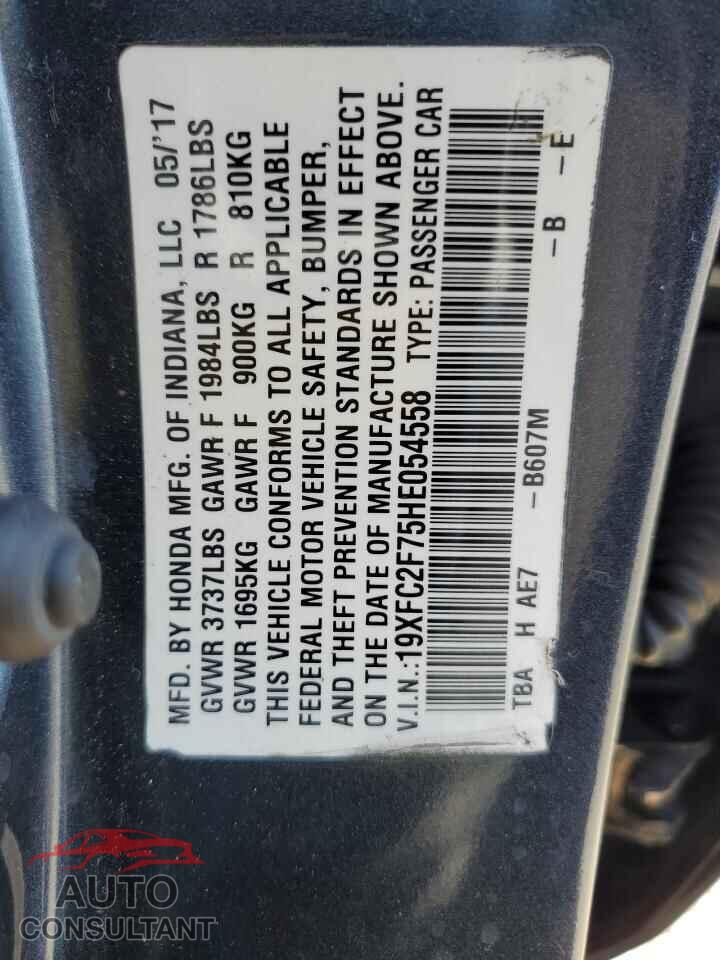 HONDA CIVIC 2017 - 19XFC2F75HE054558