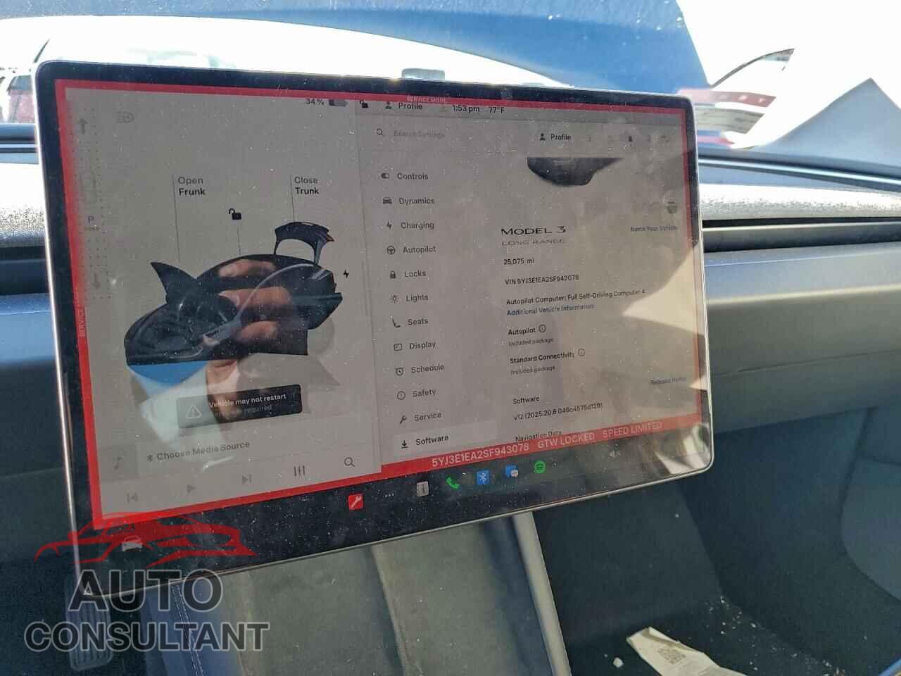 TESLA MODEL 3 2025 - 5YJ3E1EA2SF943078