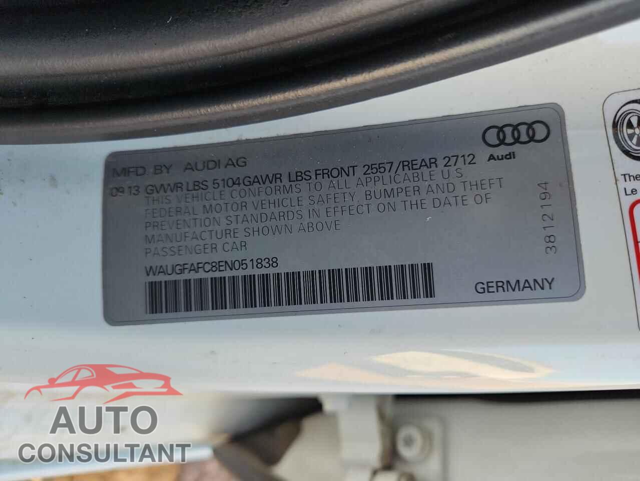AUDI A6 2014 - WAUGFAFC8EN051838