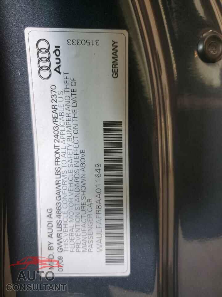AUDI A5 2010 - WAULFAFR8AA011649