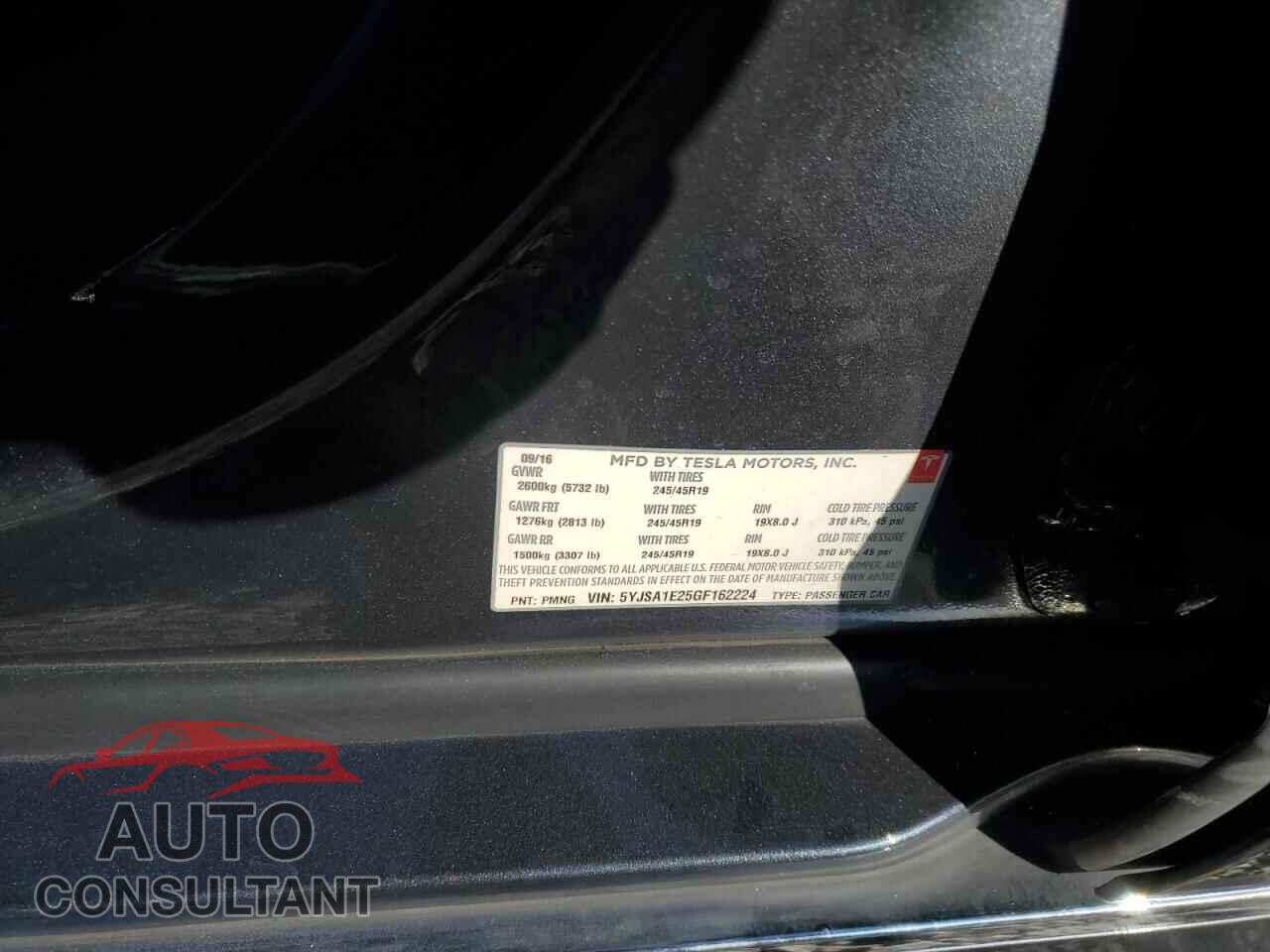 TESLA MODEL S 2016 - 5YJSA1E25GF162224