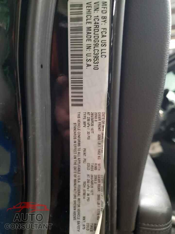 DODGE DURANGO 2020 - 1C4RDJDG9LC395310