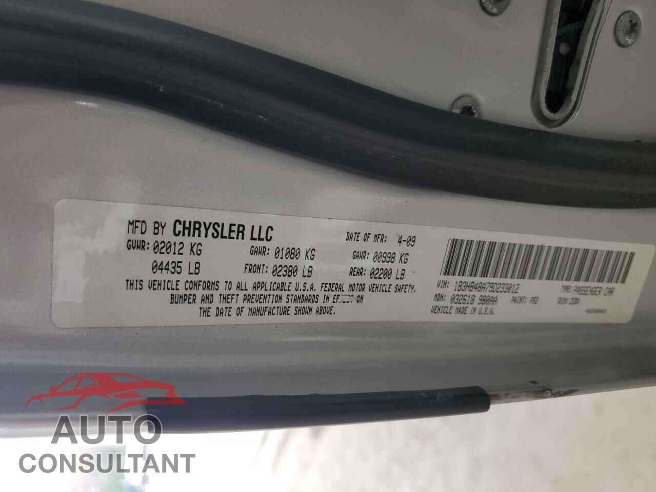DODGE CALIBER 2009 - 1B3HB48A79D233012