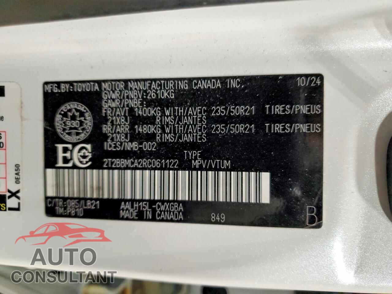LEXUS RX 350H BA 2024 - 2T2BBMCA2RC061122
