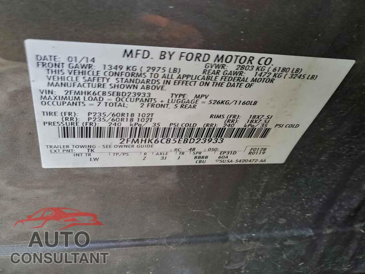 FORD FLEX 2014 - 2FMHK6C85EBD23933