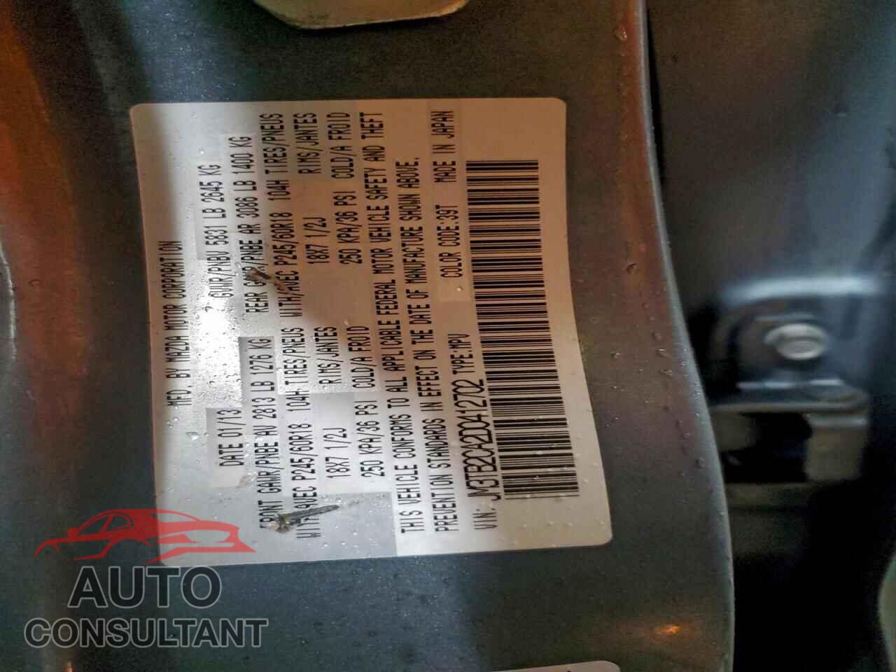 MAZDA CX-9 2013 - JM3TB2CA2D0412702
