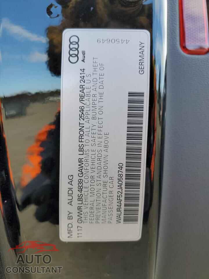 AUDI S5/RS5 2018 - WAUR4AF52JA058740