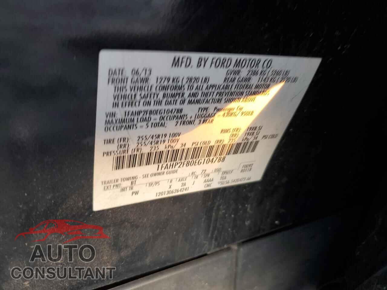 FORD TAURUS 2014 - 1FAHP2F80EG104788