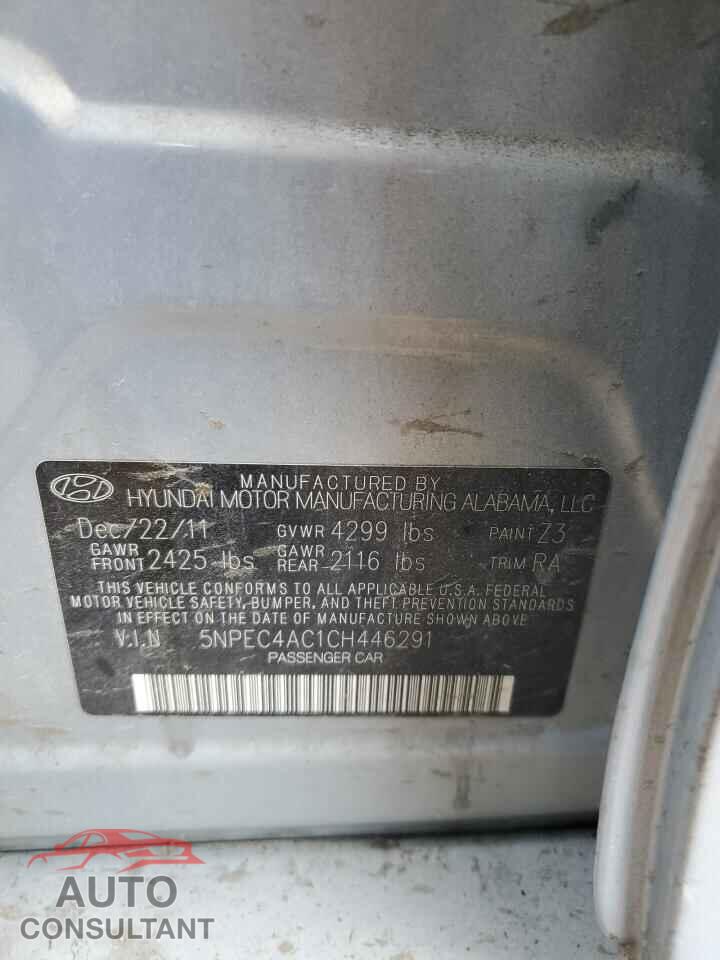HYUNDAI SONATA 2012 - 5NPEC4AC1CH446291