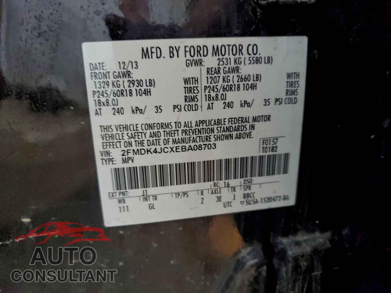 FORD EDGE 2014 - 2FMDK4JCXEBA08703