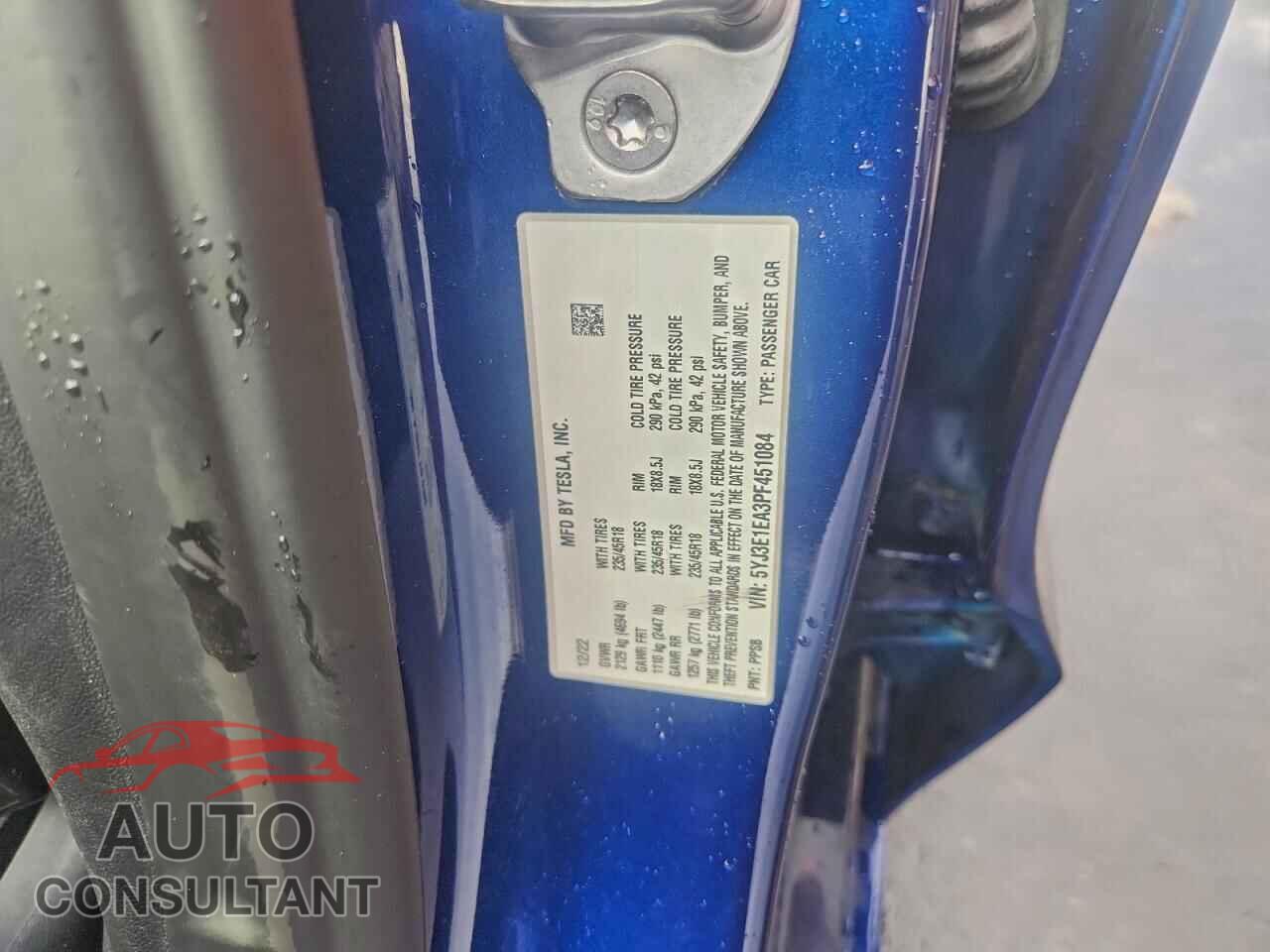 TESLA MODEL 3 2023 - 5YJ3E1EA3PF451084