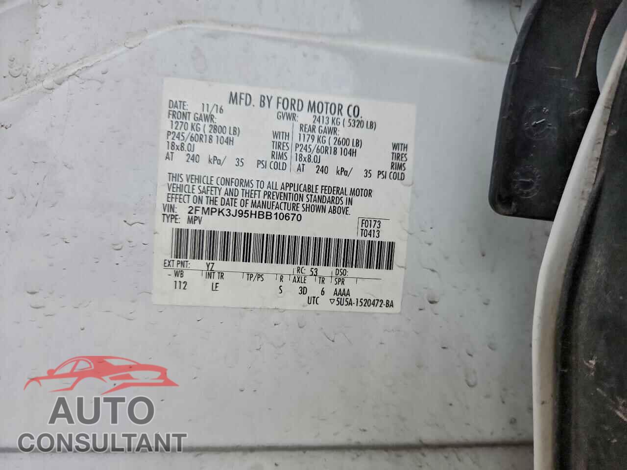 FORD EDGE 2017 - 2FMPK3J95HBB10670