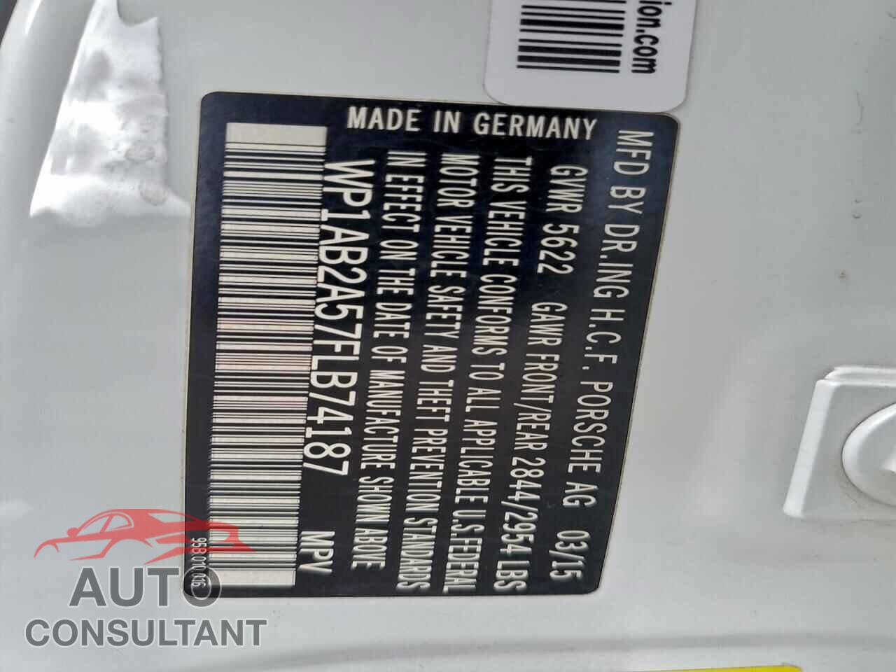 PORSCHE MACAN 2015 - WP1AB2A57FLB74187