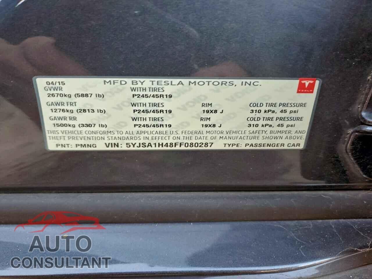 TESLA MODEL S 2015 - 5YJSA1H48FF080287
