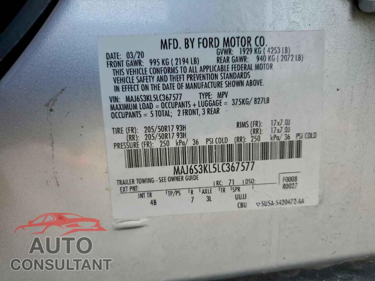 FORD ECOSPORT 2020 - MAJ6S3KL5LC367577