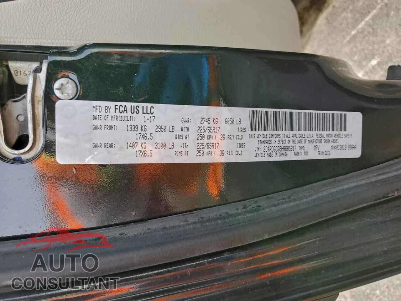 DODGE CARAVAN 2017 - 2C4RDGCG8HR685217