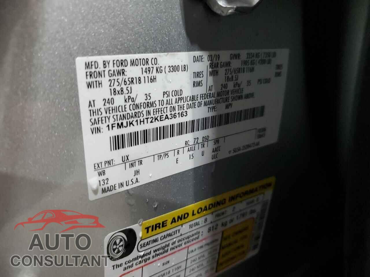 FORD EXPEDITION 2019 - 1FMJK1HT2KEA36163