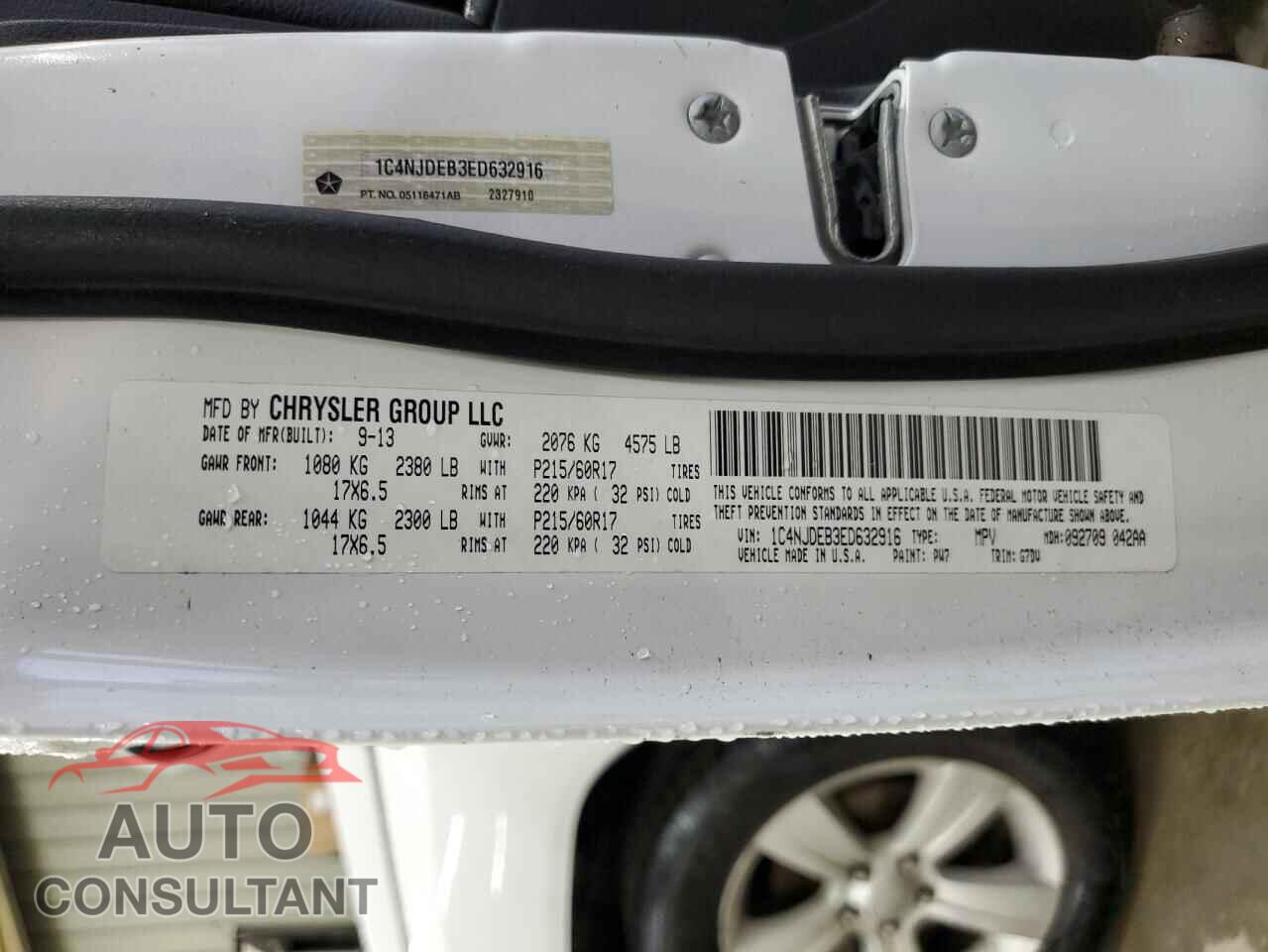JEEP COMPASS 2014 - 1C4NJDEB3ED632916
